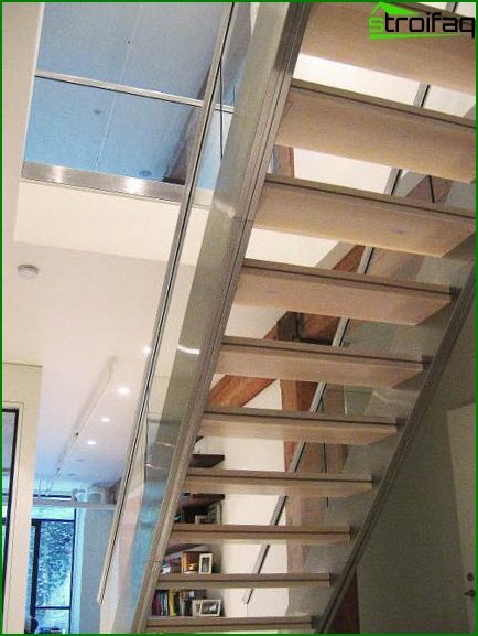 Ontwerp van een metalen trap naar de tweede verdieping