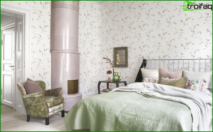 Bedroom decoration with one type of wallpaper 3