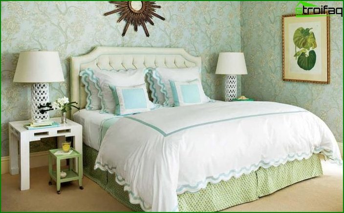 Bedroom decoration with one type of wallpaper 4