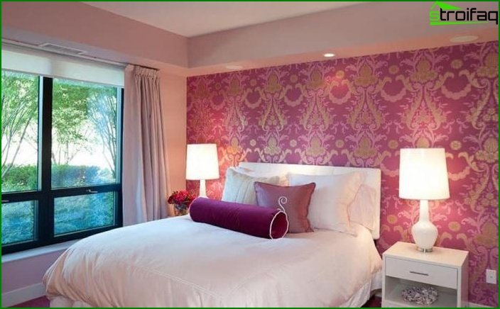 Bedroom decoration with one type of wallpaper 7