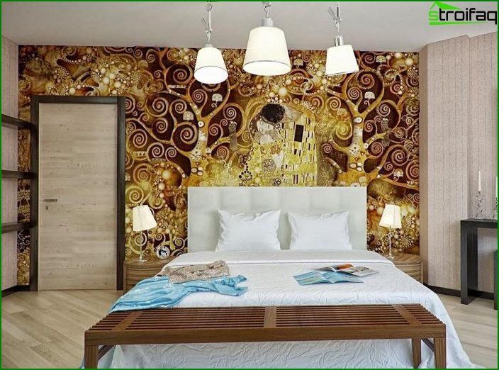 Wall mural in bedroom interior 4