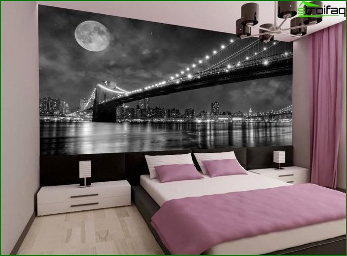 Wall mural in bedroom interior 5