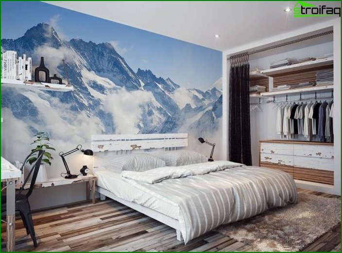 Wall mural in bedroom interior 6