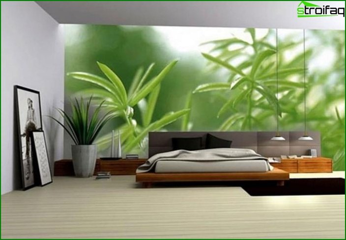 3D wallpaper in the interior of the bedroom 1