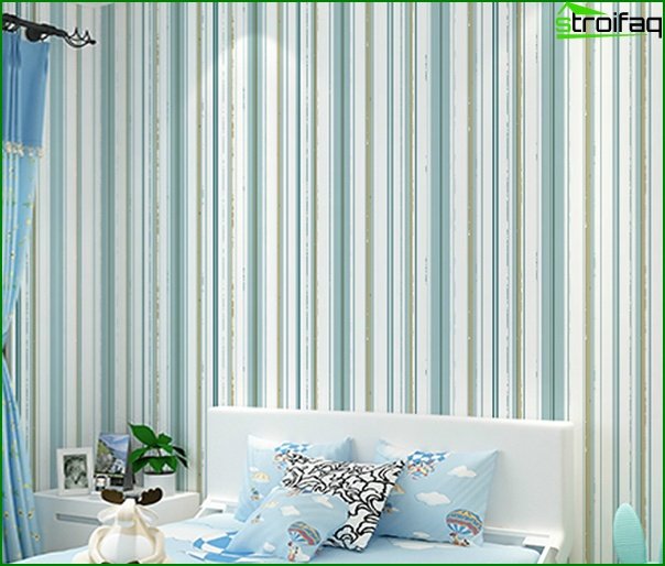 Non-woven wallpaper in the bedroom - 4