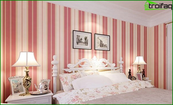 Non-woven wallpaper in the bedroom - 5