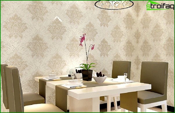 Non-woven wallpaper in the kitchen - 1