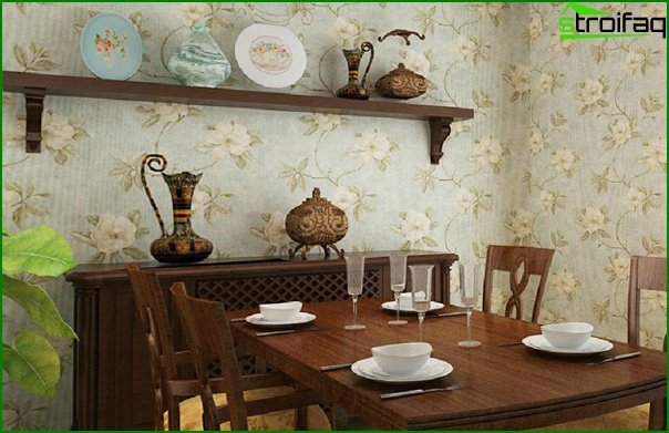 Non-woven wallpaper in the kitchen - 3