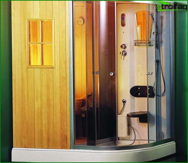 Shower cabin with sauna - 1