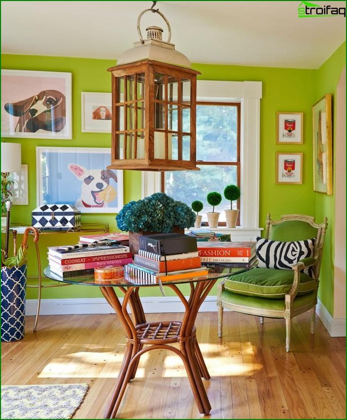 Hue Greenery v designu obývacího pokoje - foto 1