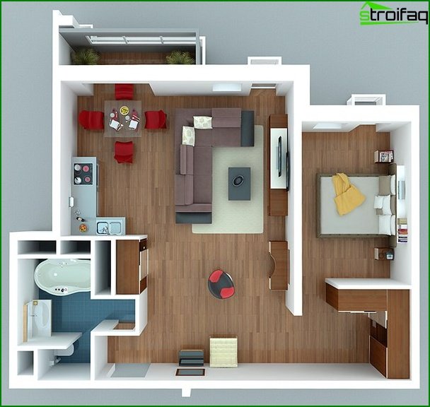 design project of a studio apartment 5