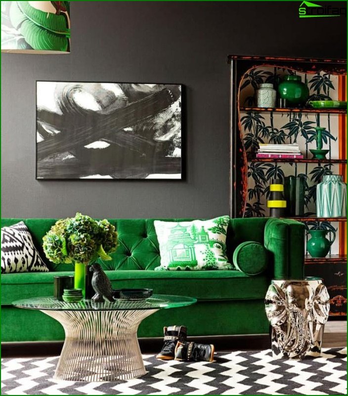 Hue Greenery v designu obývacího pokoje - foto 5