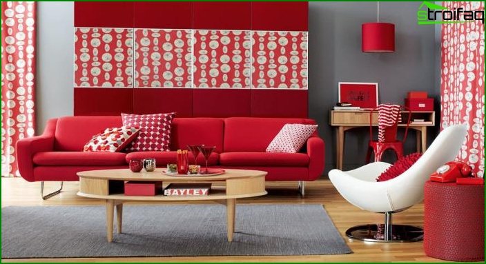 Stín Aurora Red v interiéru obývacího pokoje 3