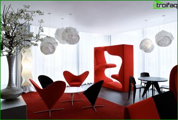 Stín Aurora Red v interiéru obývacího pokoje 5