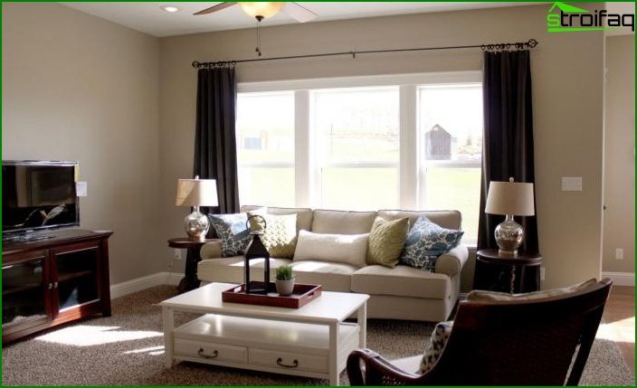 Shade of Warm Taupe in the interior of the living room 2