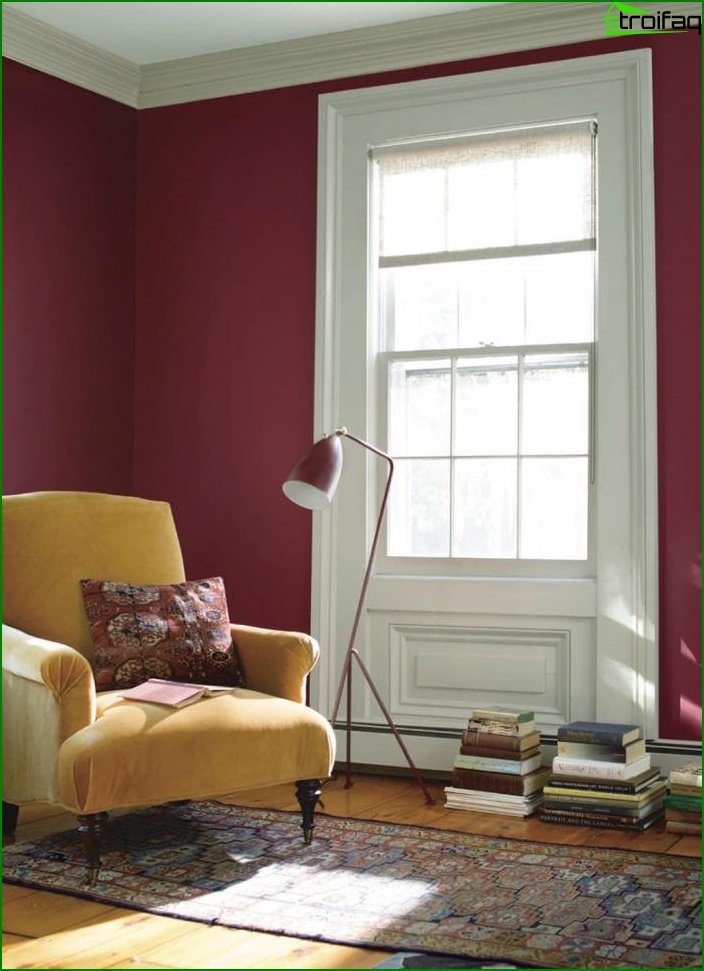 Hue Dusty Cedar in the interior of the living room 2