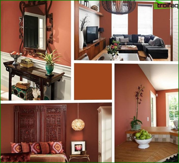 Potterův hliněný odstín v interiéru obývacího pokoje 3