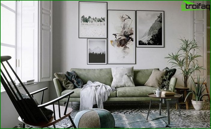 Small sofas in the interior of the living room 12