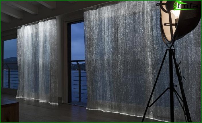 Luminous curtains in the interior 3