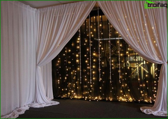 Glowing curtains in the interior 4