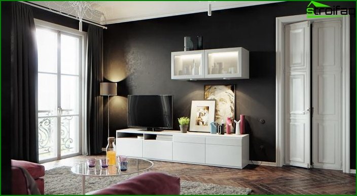 Black wallpaper in the interior 4