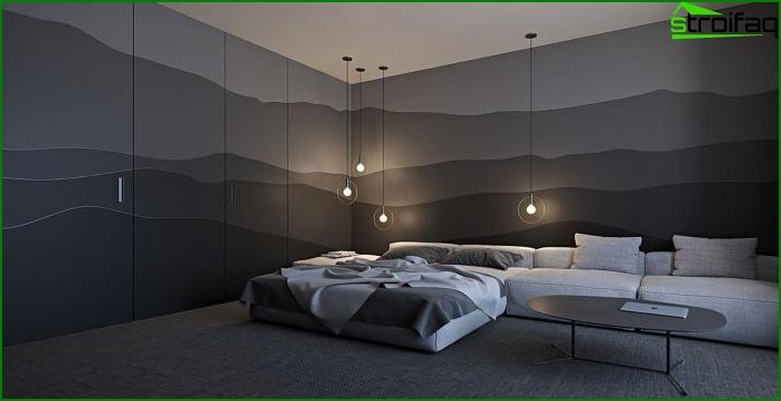 Black wallpaper in the interior 8