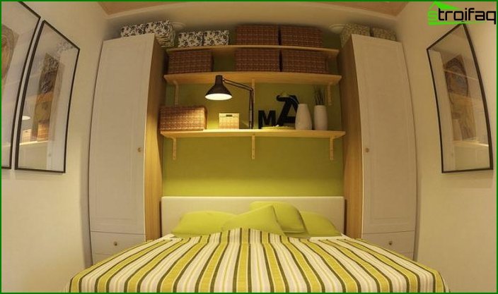 Designfoto af et lille soveværelse