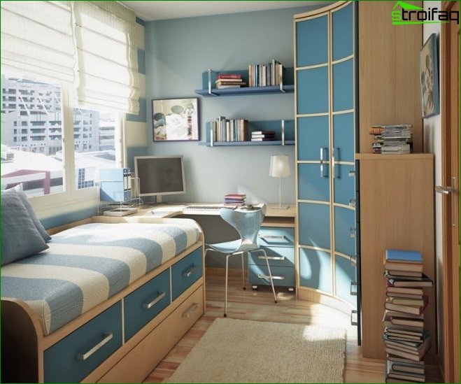 Дизайн на малка спалня - вариант на проект