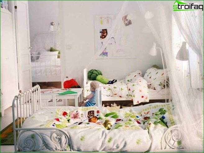 ? Design of a large nursery 18 sq.m 6