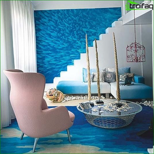 Modern wallpaper for the living room - photo