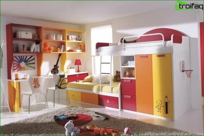 How to arrange beds in a nursery for two children 2