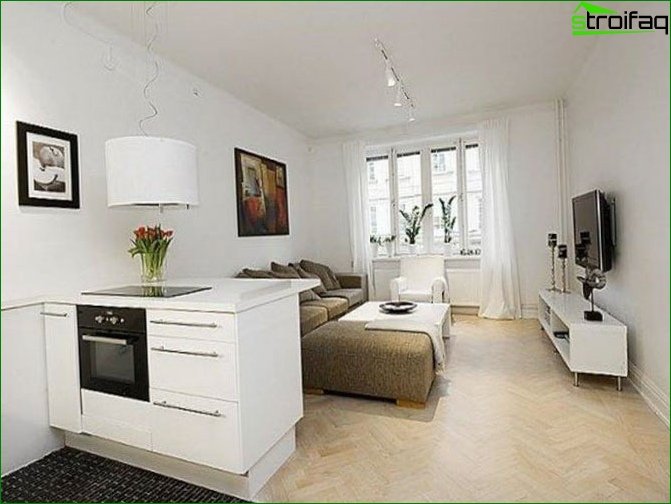 Дизайн студио апартамент 40-50 квадратни метра. m