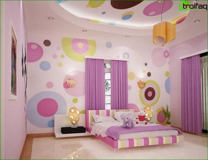 Fotografie cu designul unei camere pentru copii pentru o fată