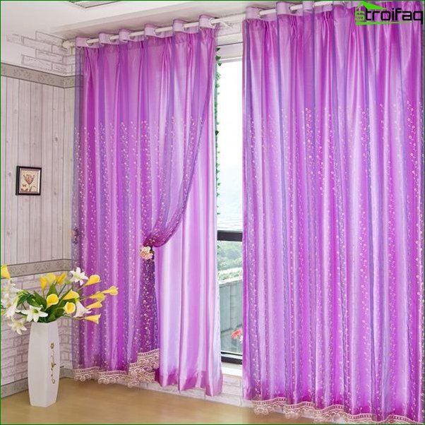 Photo curtains in the bedroom