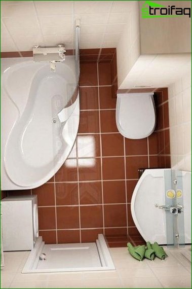 The project of a small bathroom combined with a toilet