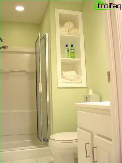 White furniture in a small bathroom