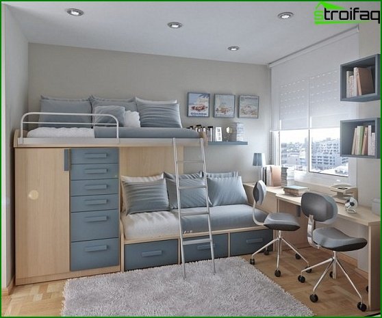 10-12 m2 2 oda için düzen