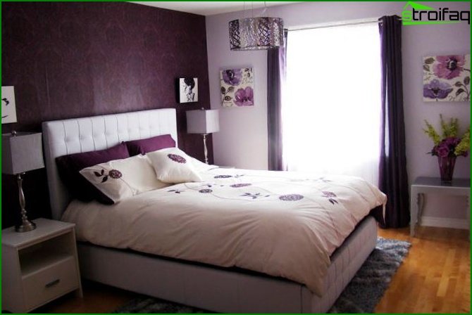 Bedroom in pink and purple shades - photo 3