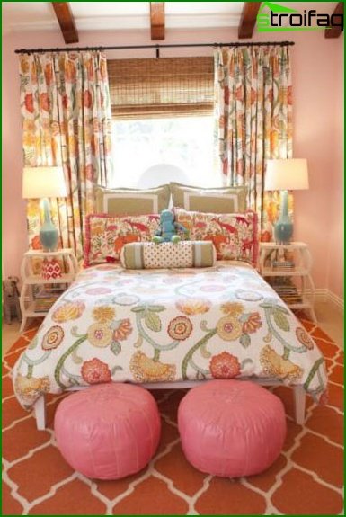 Bedroom in pink and purple shades - photo 4