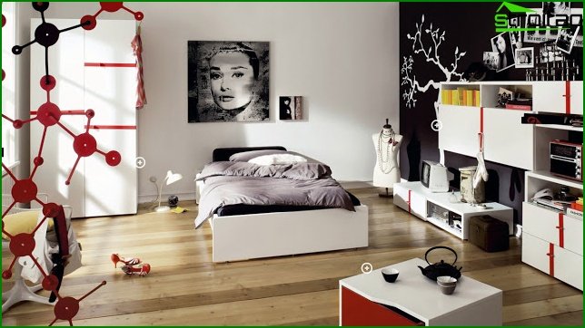 Features of the design of a teenage room