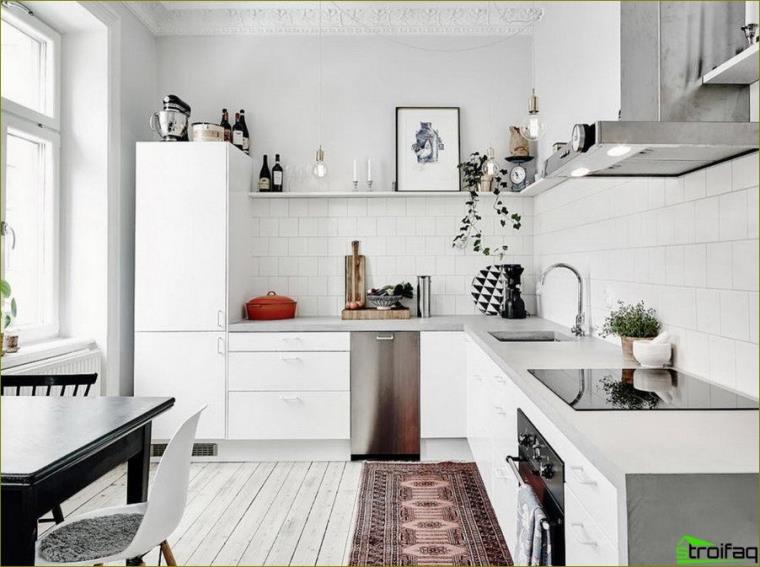 Hvide køkkener: 100 nye ideer - de bedste fotos