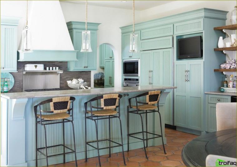 blue kitchen photo